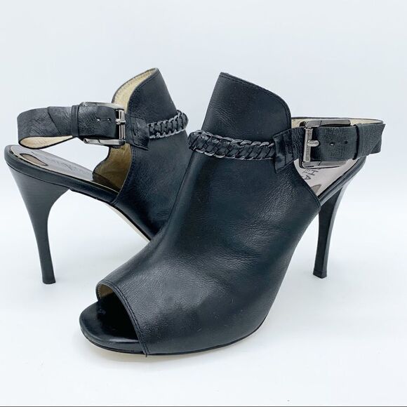 Michael Kors Black Open Toe Stiletto Bootie w/Chain Detail 8.5 - Picture 2 of 15